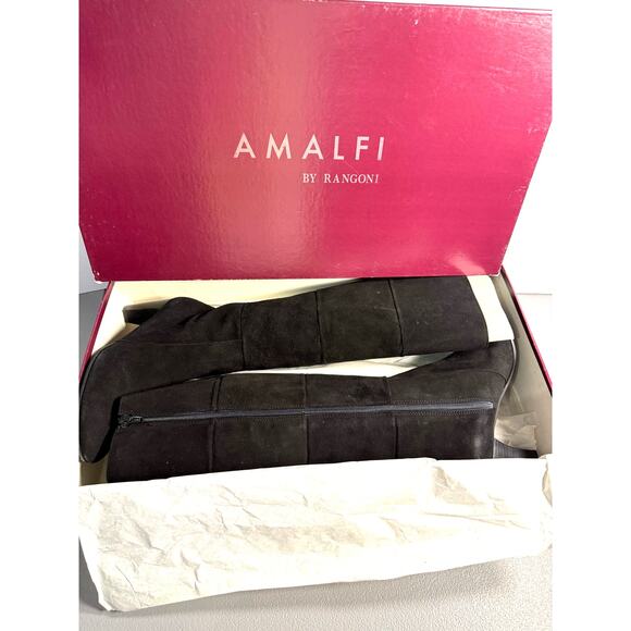 Amalfi by Rangoni Italian Cashmere Manta Black High Boots NWOT inBox Size 7 1/2N - Picture 4 of 6